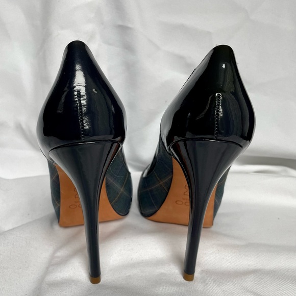 Aldo Platform Patent Leather Navy Plaid Heels BNWB SZ 8.5 (39) - Picture 4 of 12